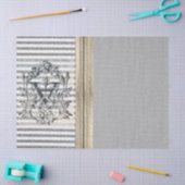 Papier de soie de soie de coutil de monogramme de (Artisanat)