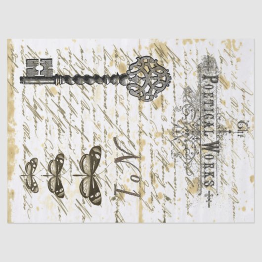 Papier de soie de soie de Decoupage de collage de (Recto)