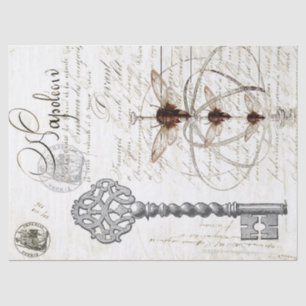 Papier de soie de soie de Decoupage de manuscrit