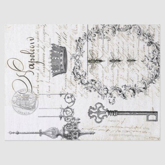 Papier de soie de soie de Decoupage de manuscrit (Recto)