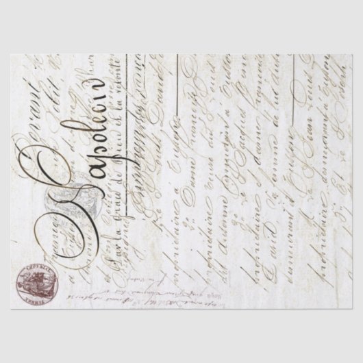 Papier de soie de soie de Decoupage de manuscrit (Recto)