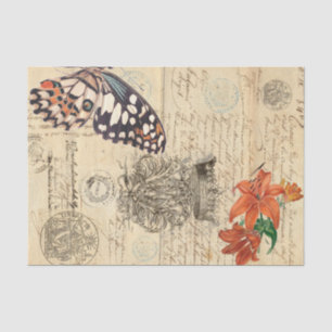 Papier de soie de soie de Decoupage de papillon de