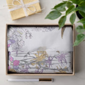 Papier de soie de soie de fleur de pois doux (Cadeau)