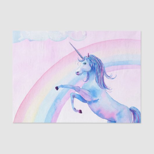 Papier de soie de soie de licorne d'aquarelle (Recto)