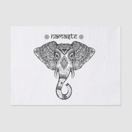 Papier de soie de soie de mandala d'éléphant (Recto)