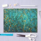 Papier de soie de soie de marbre d'abrégé sur vert (Artisanat)