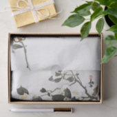 Papier de soie de soie de MOINEAU ET de FLEURS DE (Cadeau)