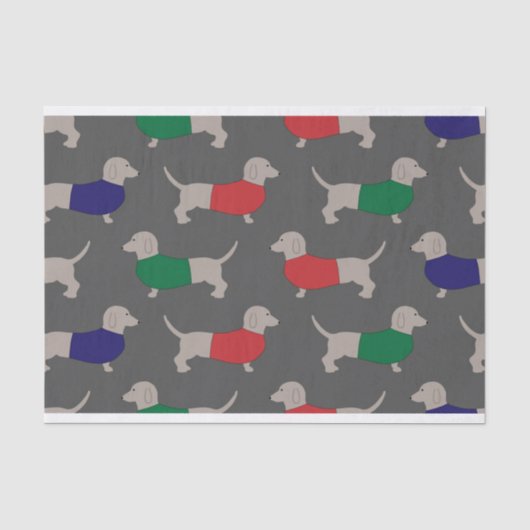 Papier de soie de soie de motif de Noël de teckel (Recto)