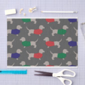 Papier de soie de soie de motif de Noël de teckel (Artisanat)