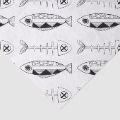 Papier de soie de soie de motif de poissons (Détail)