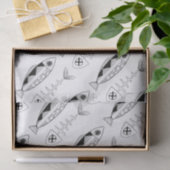 Papier de soie de soie de motif de poissons (Cadeau)