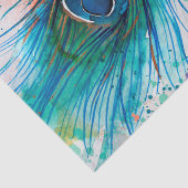 Papier de soie de soie de plume de paon (Détail)