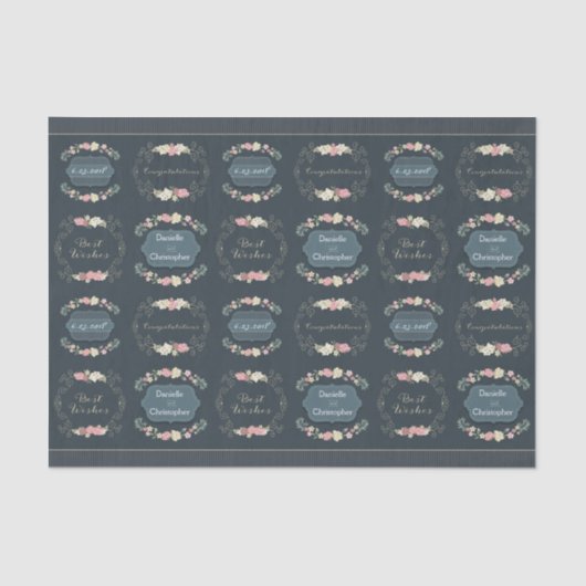 Papier de soie de soie de roses de mariage (Recto)