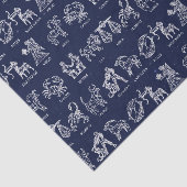 Papier de soie de soie de signe de zodiaque (bleu) (Détail)