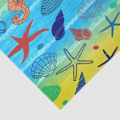 Papier de soie de soie de thème de coquillages (Détail)