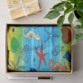 Papier de soie de soie de thème de coquillages (Cadeau)