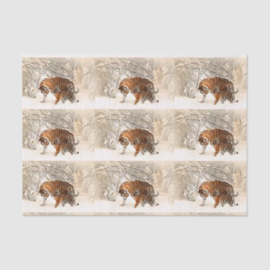 Papier de soie de soie de tigres d'hiver (Recto)