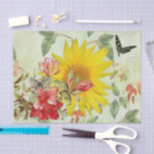 Papier de soie de soie de TOURNESOL ET de PAPILLON (Artisanat)