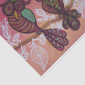 papier de soie de soie de trois hiboux (Détail)