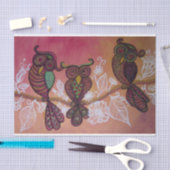 papier de soie de soie de trois hiboux (Artisanat)