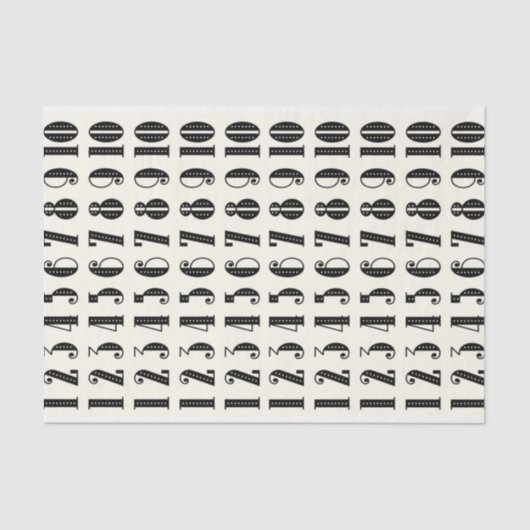 Papier de soie de soie de typographie de nombres (Recto)