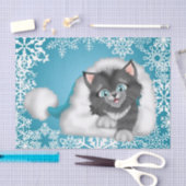 Papier de soie de soie de vacances de chat de Noël (Artisanat)