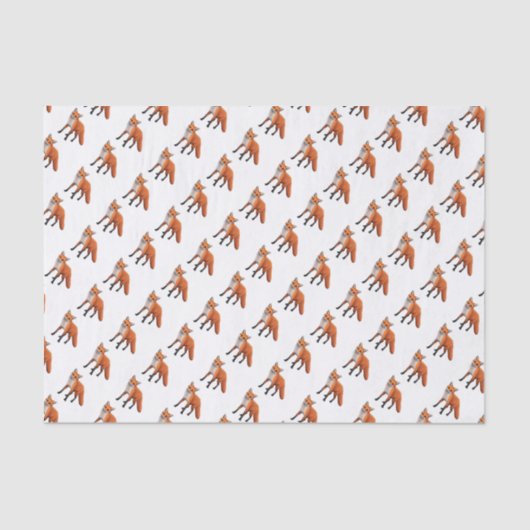 Papier de soie de soie debout de faune de Fox (Recto)