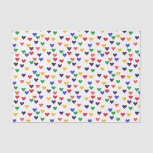 Papier de soie de soie décoratif de coeurs colorés