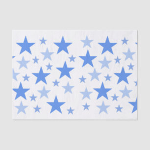 Papier de soie de soie d'étoiles bleues