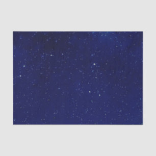 Papier de soie de soie étoilé bleu profond de ciel