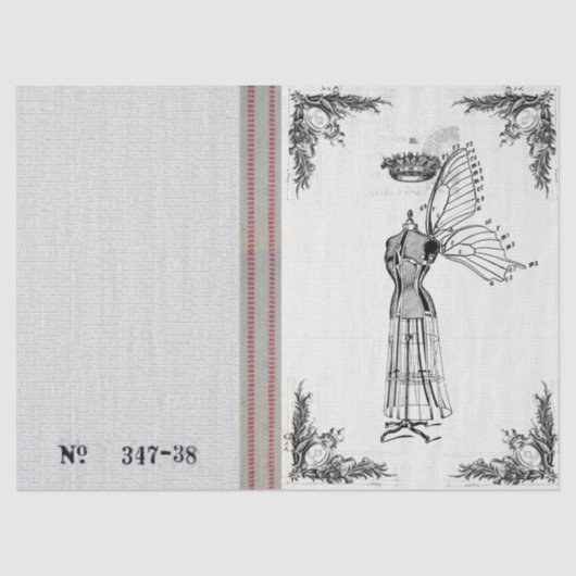 Papier de soie de soie féerique de forme de robe (Recto)