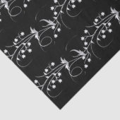 Papier de soie de soie floral blanc noir élégant (Détail)
