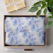 Papier de soie de soie floral bleu d'art (Cadeau)