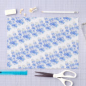 Papier de soie de soie floral bleu d'art (Artisanat)