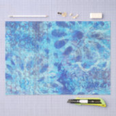 Papier de soie de soie floral bleu de Monoprint (Artisanat)