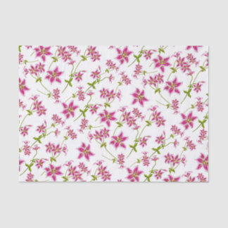 Papier de soie de soie floral de lis rose