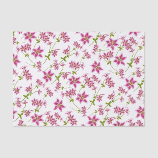 Papier de soie de soie floral de lis rose (Recto)