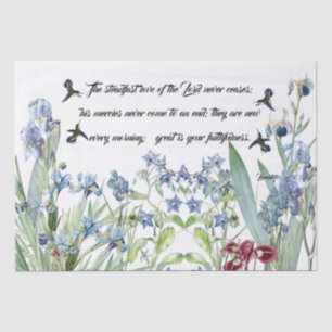 Papier de soie de soie floral de pitié d'iris