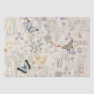 Papier de soie de soie français de fleurs de