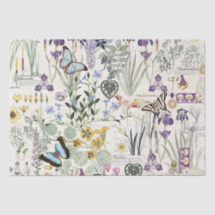 Papier de soie de soie français de fleurs de