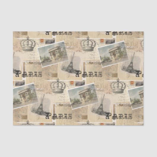Papier de soie de soie français de Paris de carte (Recto)