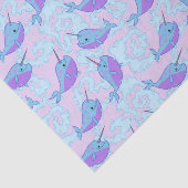 Papier de soie de soie heureux de motif de Narwhal (Détail)