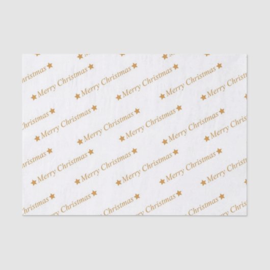 Papier de soie de soie imprimé de Joyeux Noël d'or (Recto)