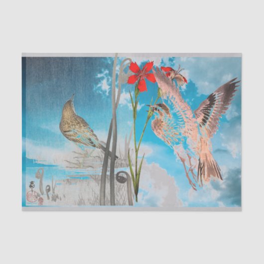 Papier de soie de SOIE JAPONAISE de MOINEAU (Recto)