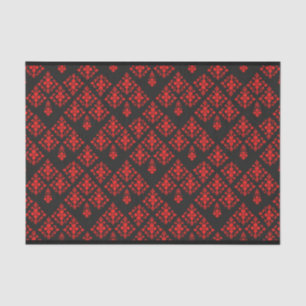 Papier de soie de soie modelé floral rouge