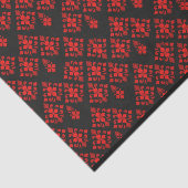 Papier de soie de soie modelé floral rouge (Détail)