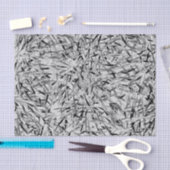 Papier de soie de soie moderne noir et gris (Artisanat)