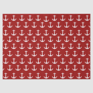 Papier de soie de soie nautique rouge de motif