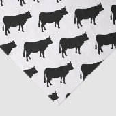 Papier de soie de soie noir d'impression de vache (Détail)