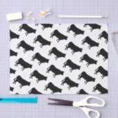 Papier de soie de soie noir d'impression de vache (Artisanat)